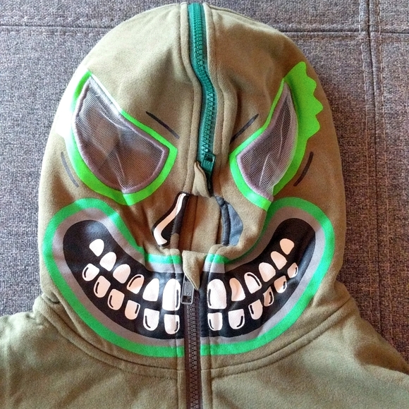 NWOT STELLA MCCARTNEY Kids Green Monster Zip-up Hoodie - Picture 3 of 16